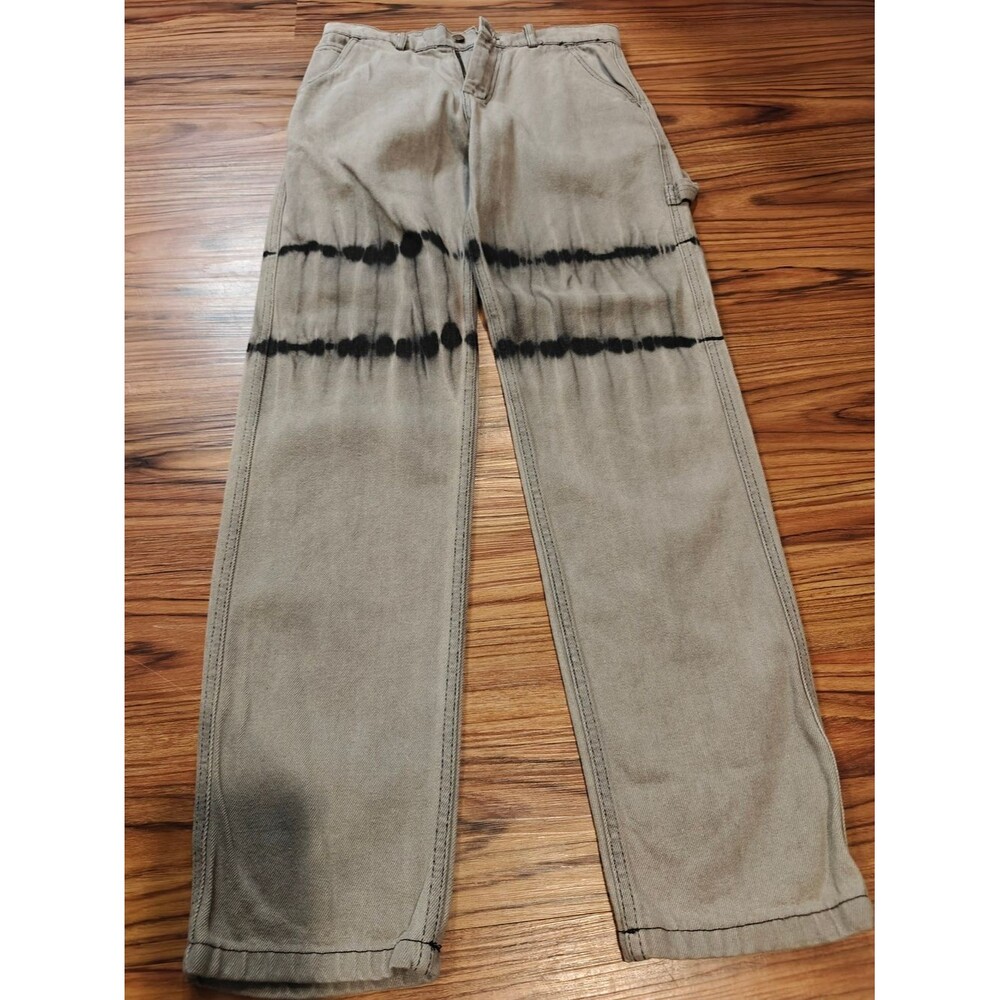 Tie-Dye Carpenter Pants in Taupe and Black